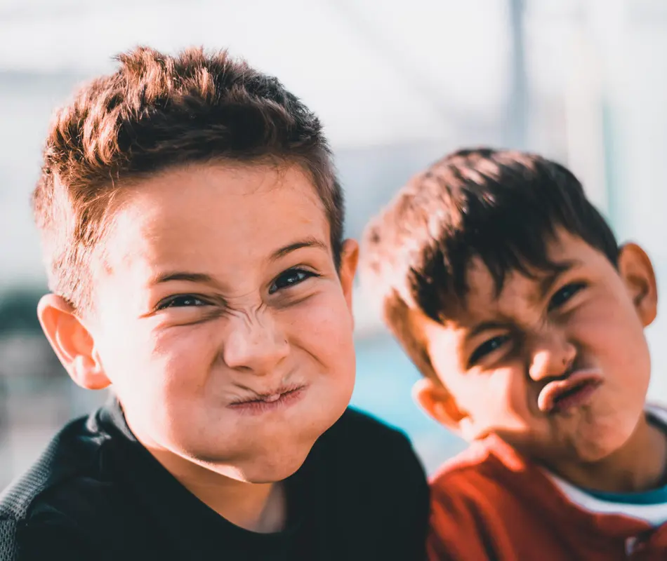 two boys being silly